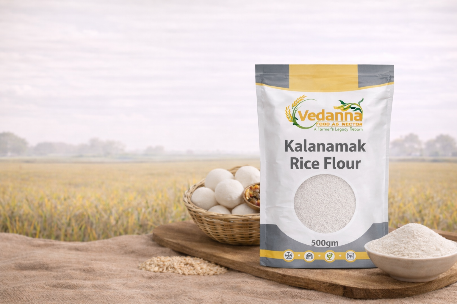 Vedanna Kalanamak Rice Flour – Stone Ground - Image 2