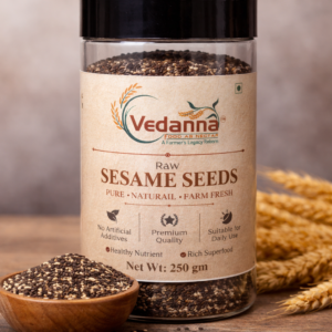 Vedanna Raw Black Sesame Seeds (Kala Til) – 100% Natural | Calcium Rich